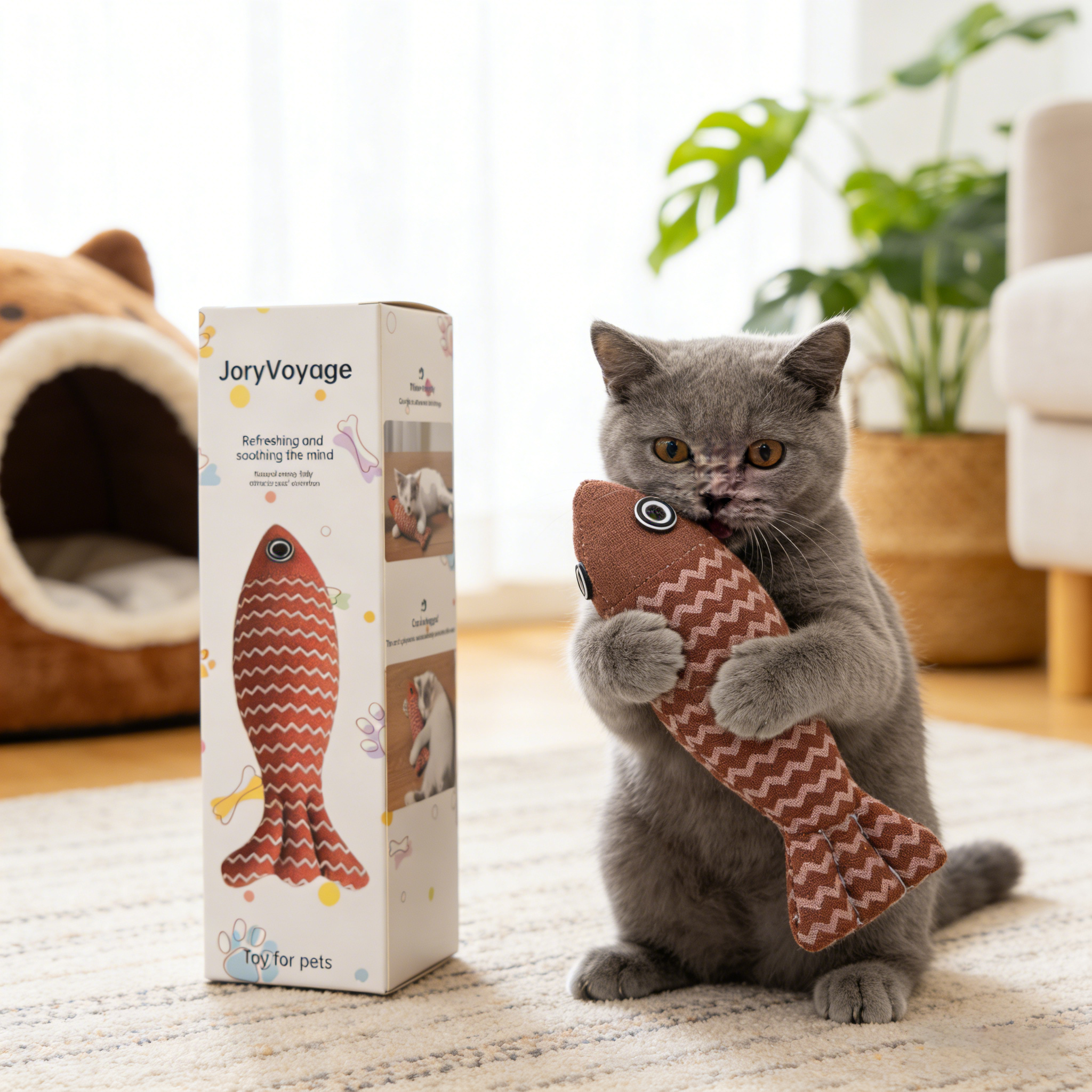 JoryVoyage toy for pets, Refreshing and Soothing Cat Chew Toy for Biting, Kicking and Teething